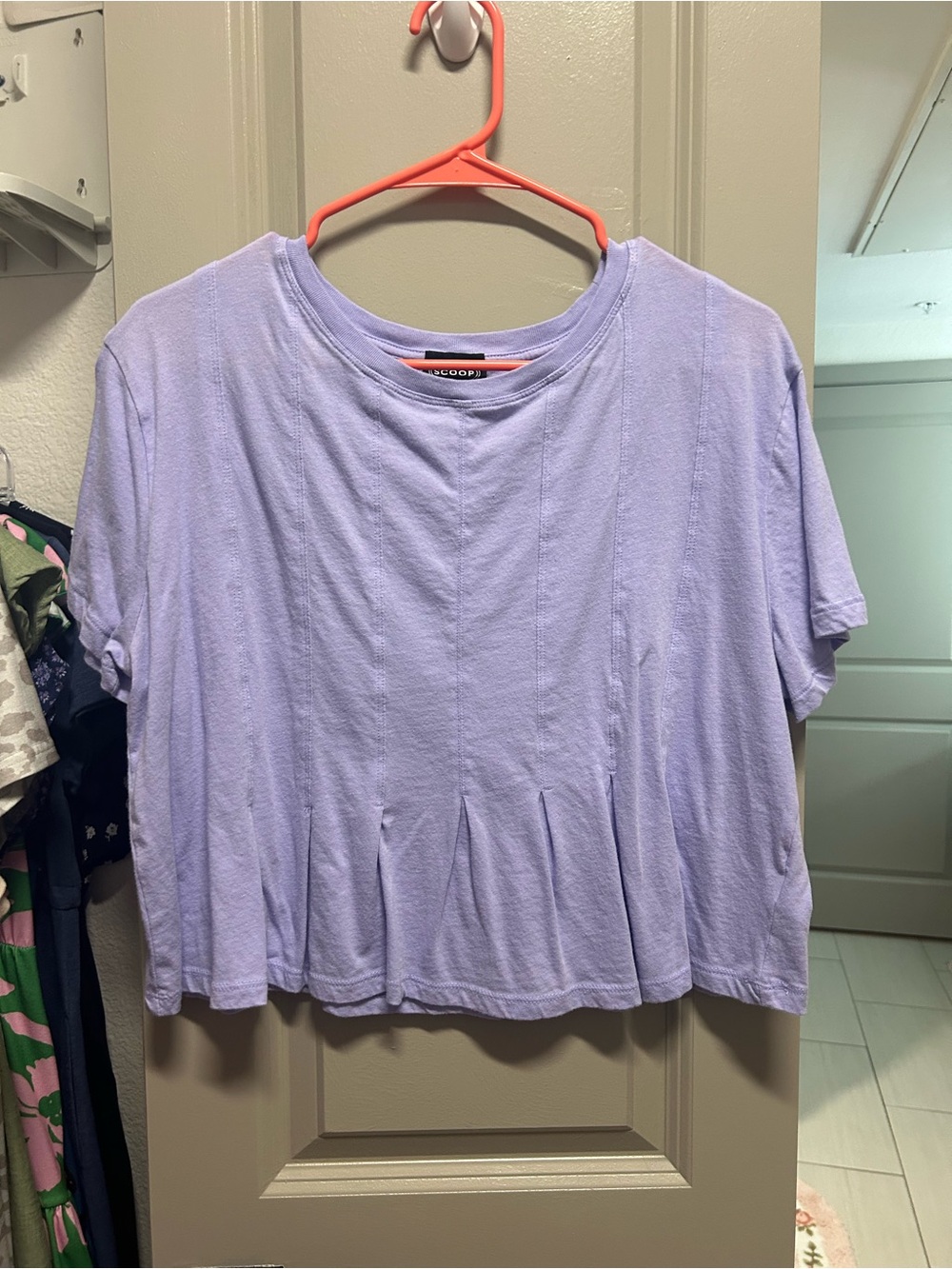 Cropped Lavender Peplum Top